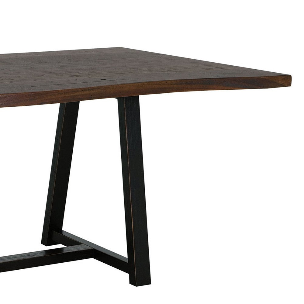Ally Dining Table with Trestle Base | Live Edge Top | Brown Wood 87’’ BM333492