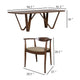 Niva 7pc Dining Table Set | 6 Fabric Chairs | Brown Full Solid Wood BM333493