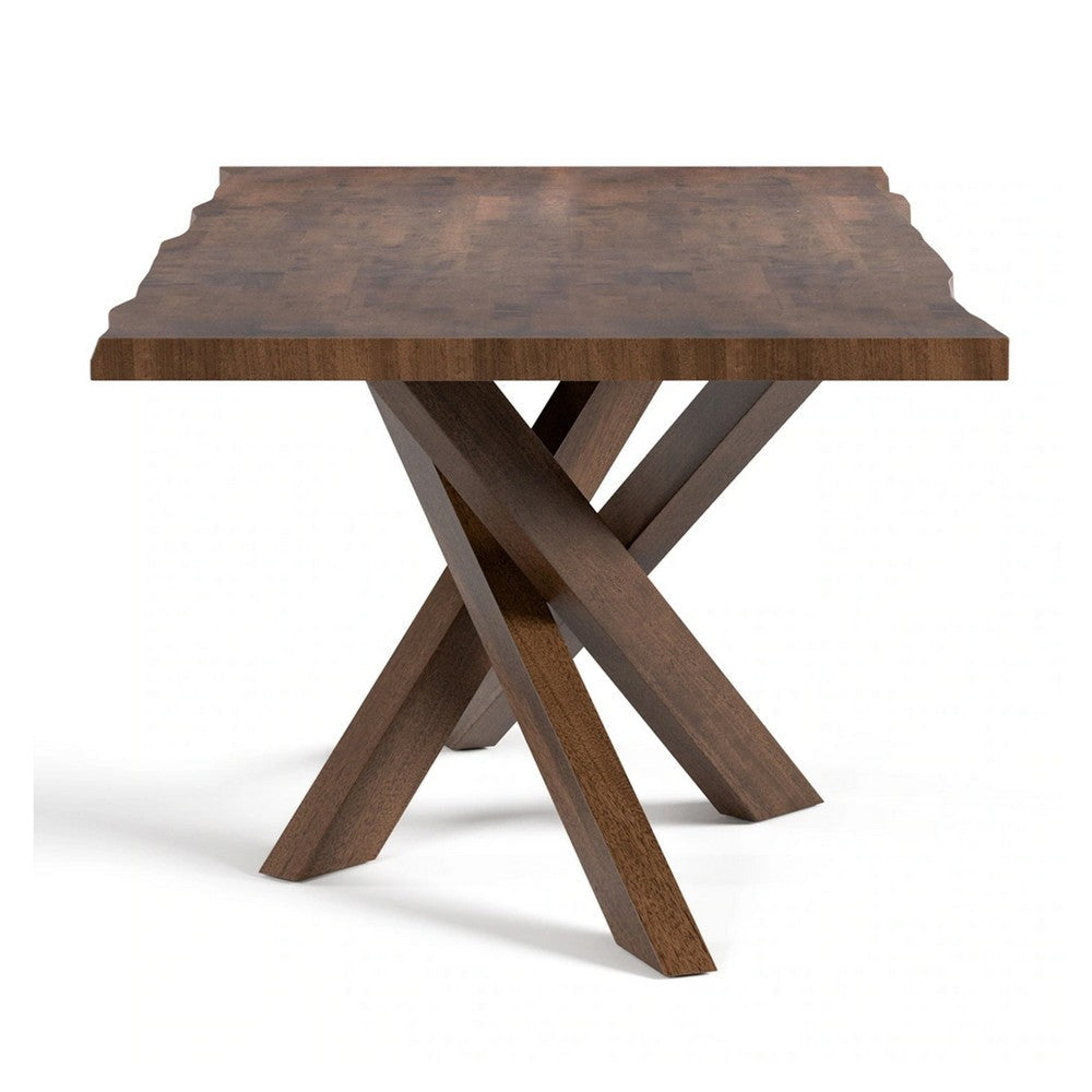 Vyva 7pc Dining Table Set | 6 Ivory Chairs | Brown Full Solid Wood BM333494