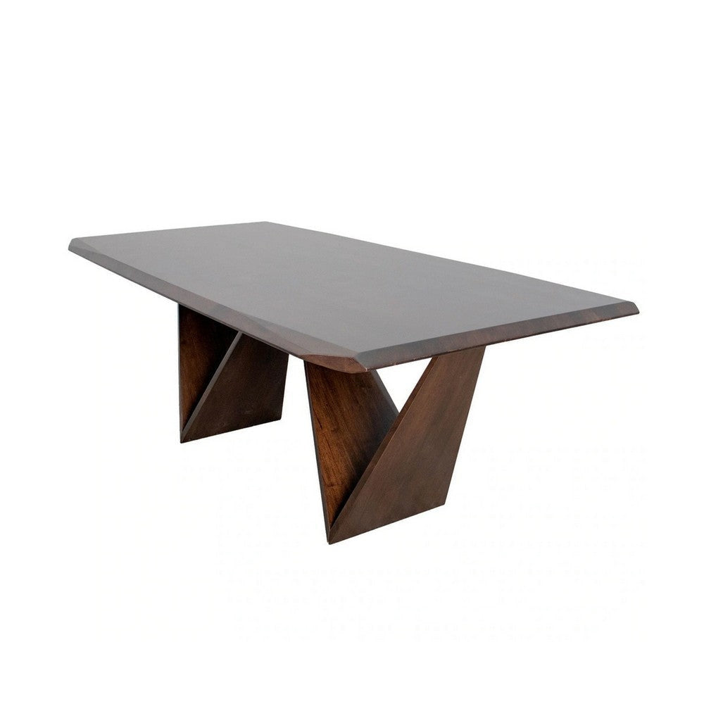Rumy 7pc Extendable Dining Table Set 6 Chairs Diamond Edge Brown BM333495