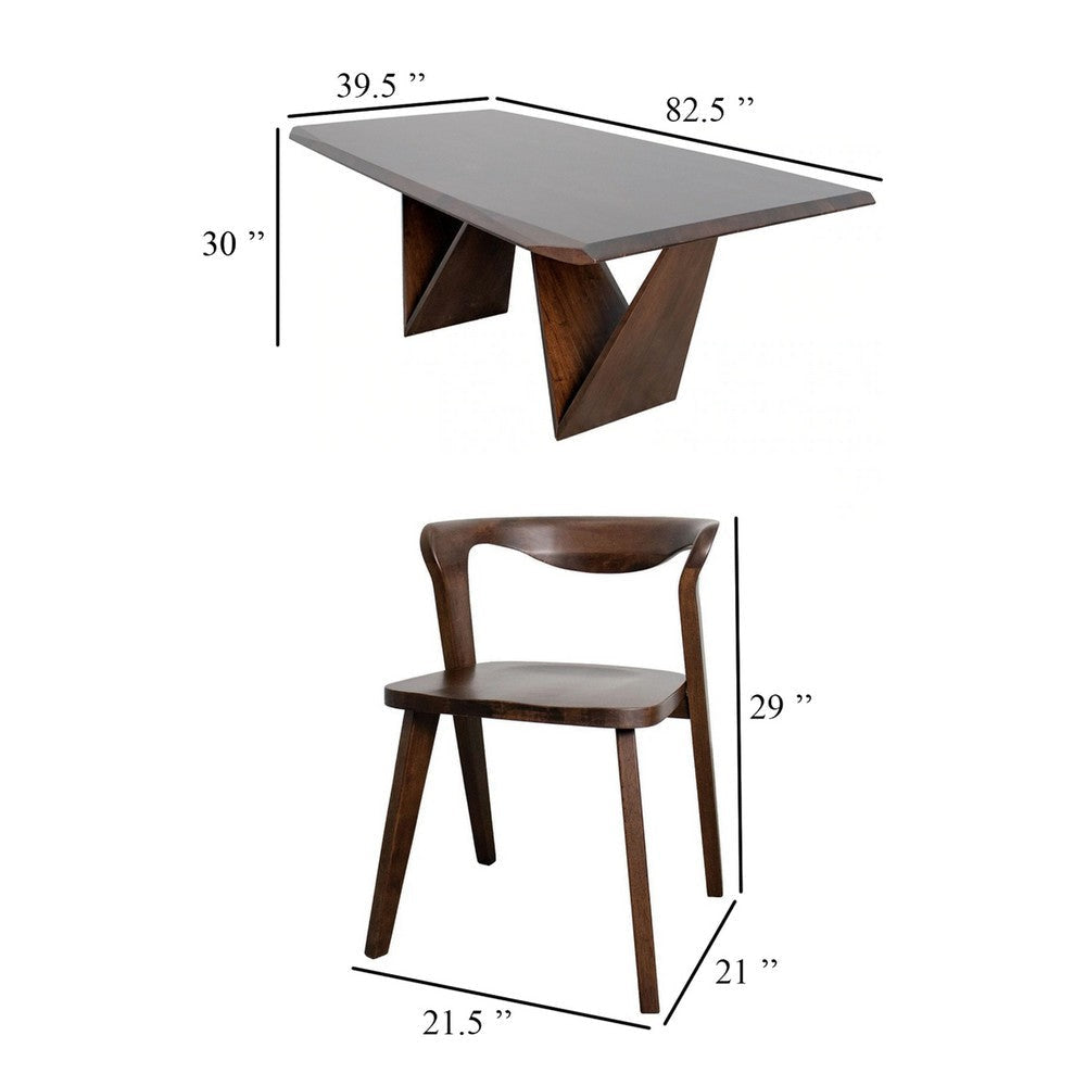 Rumy 7pc Extendable Dining Table Set 6 Chairs Diamond Edge Brown BM333495