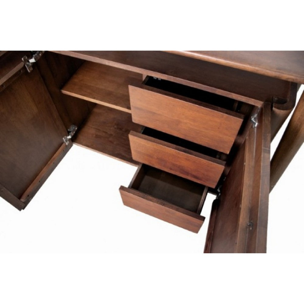 Viki Sideboard Buffet Console | Drawers and 4 Doors | Brown Wood 83’’ BM333496
