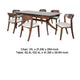 Viki 7pc Extendable Dining Table Set | Ivory Fabric Chairs Brown Wood BM333497