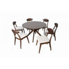 Mikie 7pc Extendable Dining Table Set | 6 Ivory Fabric Chairs | Brown BM333498
