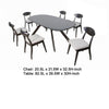 Ziva 7pc Dining Table Set | 6 Fabric Chairs | 3D Cut Edges Black Wood BM333499