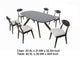 Ziva 7pc Dining Table Set | 6 Fabric Chairs | 3D Cut Edges Black Wood BM333499