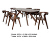 Ziva 7pc Dining Table Set | 6 Chairs | 3D Edges | Brown Solid Wood BM333500