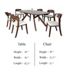 Ziva 7pc Dining Table Set | 6 Ivory Chairs | 3D Edge Brown Solid Wood BM333501
