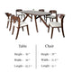 Ziva 7pc Dining Table Set | 6 Ivory Chairs | 3D Edge Brown Solid Wood BM333501