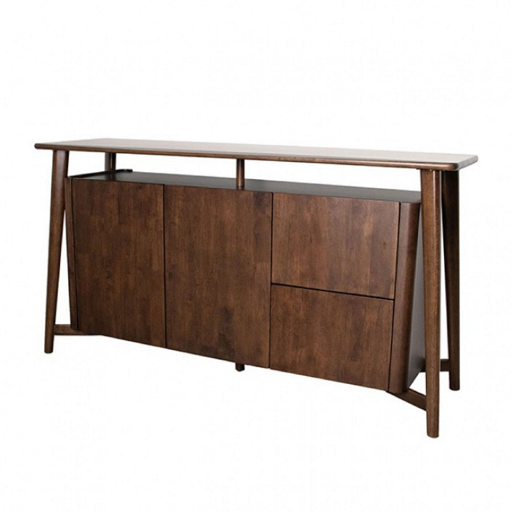Ziva Sideboard Buffet Console | 2 Drawers and Doors | Brown Wood 67’’ BM333502