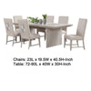 Diaz 7pc Dining Table Set | Extendable | 6 Fabric Chair | Gray Wood BM333503