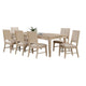 Rozie 7pc Dining Table Set | Extendable | 6 Fabric Chairs | Brown Wood