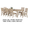Rozie 7pc Dining Table Set | Extendable | 6 Fabric Chairs | Brown Wood BM333504