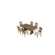 Zivy 7pc Dining Table Set | Modern Farmhouse Brown | 6 Fabric Chairs BM333505