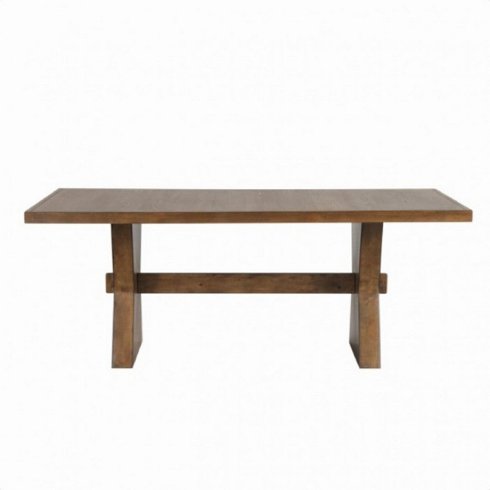 Zivy 7pc Dining Table Set | Modern Farmhouse Brown | 6 Fabric Chairs BM333505