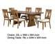 Zivy 7pc Dining Table Set | Modern Farmhouse Brown | 6 Fabric Chairs BM333505