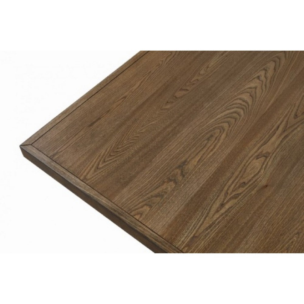Zivy Dining Table | 78" Modern Farmhouse Hourglass Oak Brown Wood