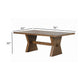 Zivy Dining Table | 78" Modern Farmhouse Hourglass Oak Brown Wood