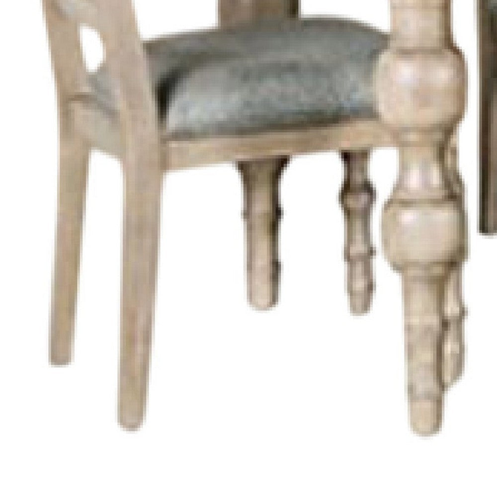 Cherie 7pc Dining Table Set | Turned Legs | 6 Chairs | Light Brown BM333507