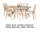 Lucas 7pc Dining Table Set | 6 Spindle Back Chairs | Natural Brown BM333508