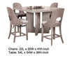 Zoko 7pc Counter Height Dining Table Set | Polyester White Wash Oak BM333509
