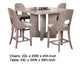 Zoko 7pc Counter Height Dining Table Set | Polyester White Wash Oak BM333509
