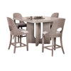Zoko 7pc Counter Height Dining Table Set | Polyester White Wash Oak