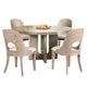 Zoko 5pc Round Dining Table Set | Polyester Chairs | White Wash Wood BM333510