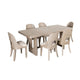 Zoko 7pc Dining Table Set | Polyester Cushion Seats | White Wash Wood BM333511