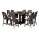 Zoko 7pc Counter Height Dining Table Set | Polyester | Ash Gray Wood