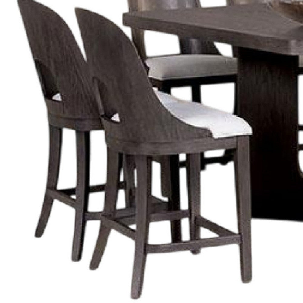 Zoko 7pc Counter Height Dining Table Set | Polyester | Ash Gray Wood