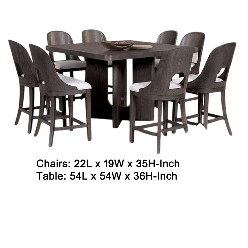 Zoko 7pc Counter Height Dining Table Set | Polyester | Ash Gray Wood