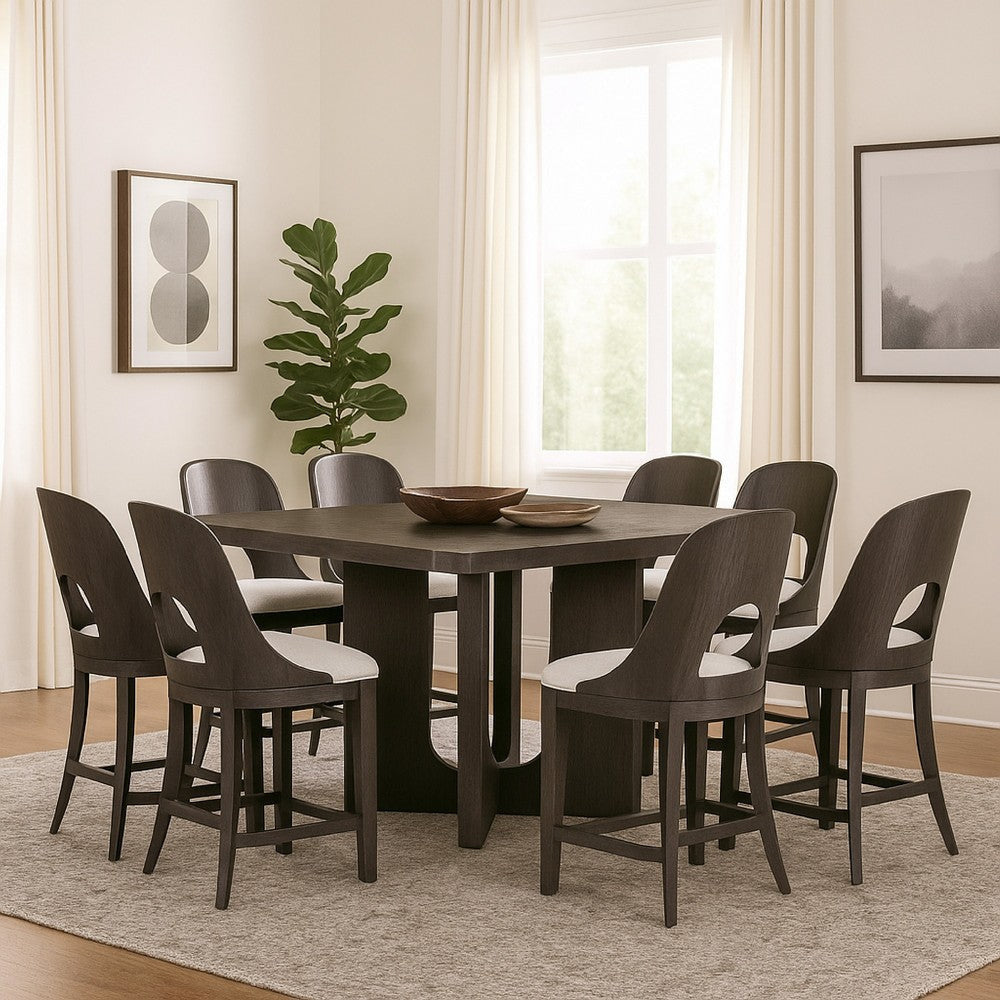 Zoko 7pc Counter Height Dining Table Set | Polyester | Ash Gray Wood