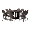 Zoko 9pc Counter Height Dining Table Set | White Seats Ash Gray Wood BM333513