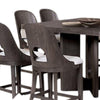 Zoko 9pc Counter Height Dining Table Set | White Seats Ash Gray Wood BM333513
