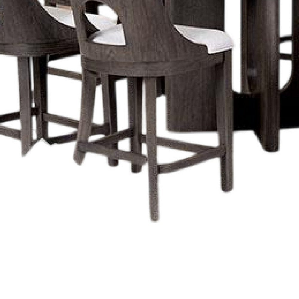 Zoko 9pc Counter Height Dining Table Set | White Seats Ash Gray Wood BM333513