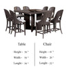 Zoko 9pc Counter Height Dining Table Set | White Seats Ash Gray Wood BM333513