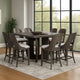 Zoko 9pc Counter Height Dining Table Set | White Seats, Ash Gray Wood