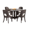 Zoko 5pc Round Dining Table Set | White Polyester Chairs | Gray Wood BM333514