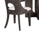 Zoko 5pc Round Dining Table Set | White Polyester Chairs | Gray Wood BM333514