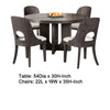Zoko 5pc Round Dining Table Set | White Polyester Chairs | Gray Wood BM333514