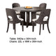 Zoko 5pc Round Dining Table Set | White Polyester Chairs | Gray Wood BM333514