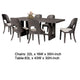 Zoko 7pc Dining Table Set | White Polyester Chairs | Gray Rubberwood BM333515