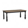 Ginie 7pc Dining Table Set | 6 Chairs | Farmhouse Legs | Black Wood BM333516