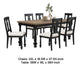 Ginie 7pc Dining Table Set | 6 Chairs | Farmhouse Legs | Black Wood BM333516
