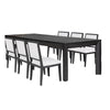 Kizie 7pc Dining Table Set | 94-118" Extendable | Black Wood Chairs