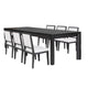 Kizie 7pc Dining Table Set | 94-118" Extendable | Black Wood Chairs