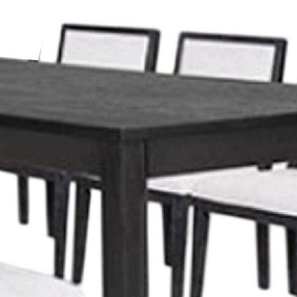 Kizie 7pc Dining Table Set | 94-118" Extendable | Black Wood Chairs