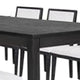 Kizie 7pc Dining Table Set | 94-118" Extendable | Black Wood Chairs