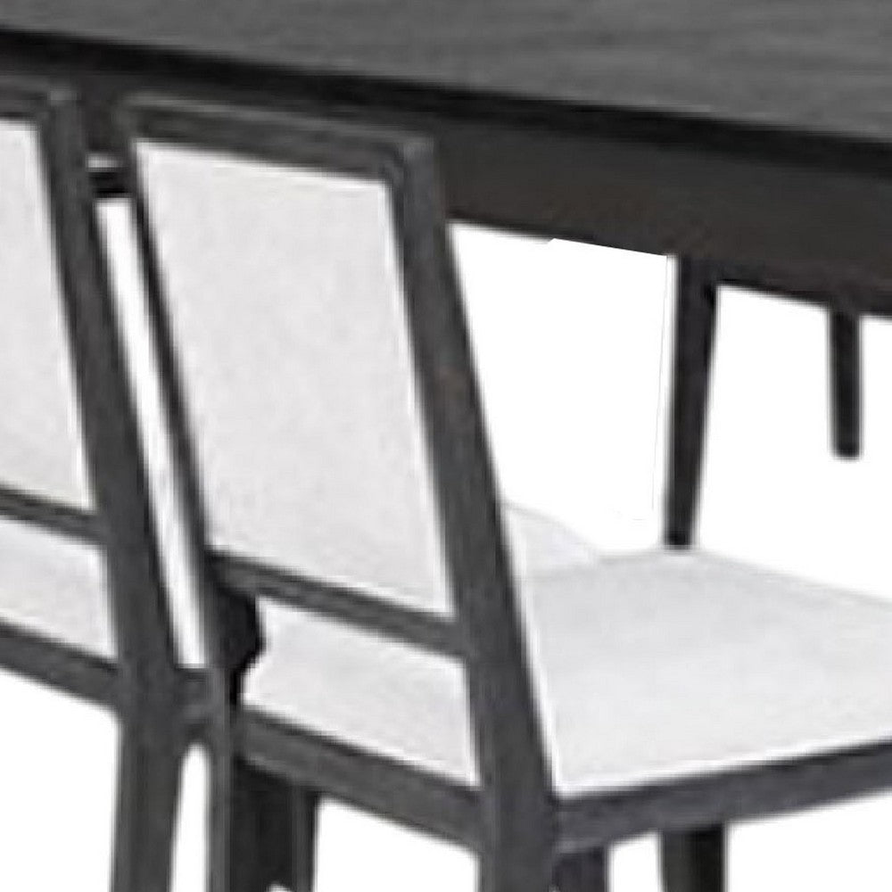 Kizie 7pc Dining Table Set | 94-118" Extendable | Black Wood Chairs